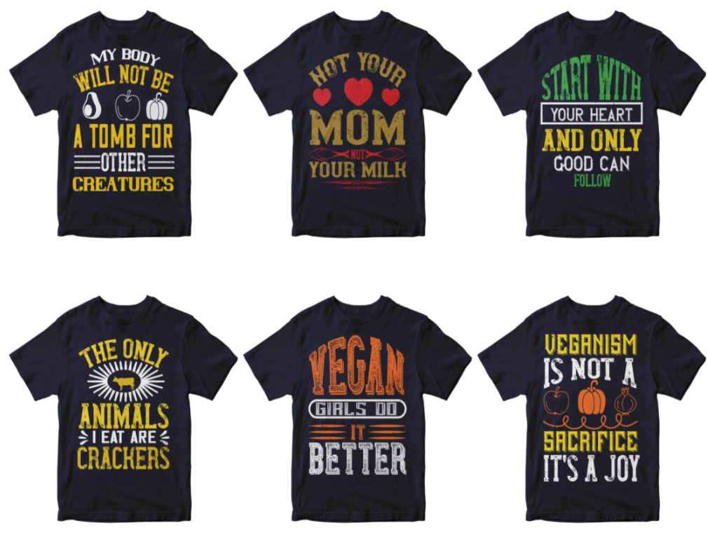 50-editable-vegan-t-shirt-design-bundle