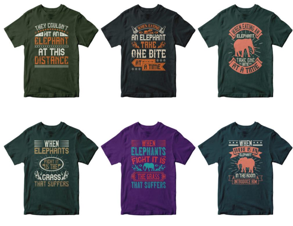 50-editable-elephant-tshirt-design-bundle