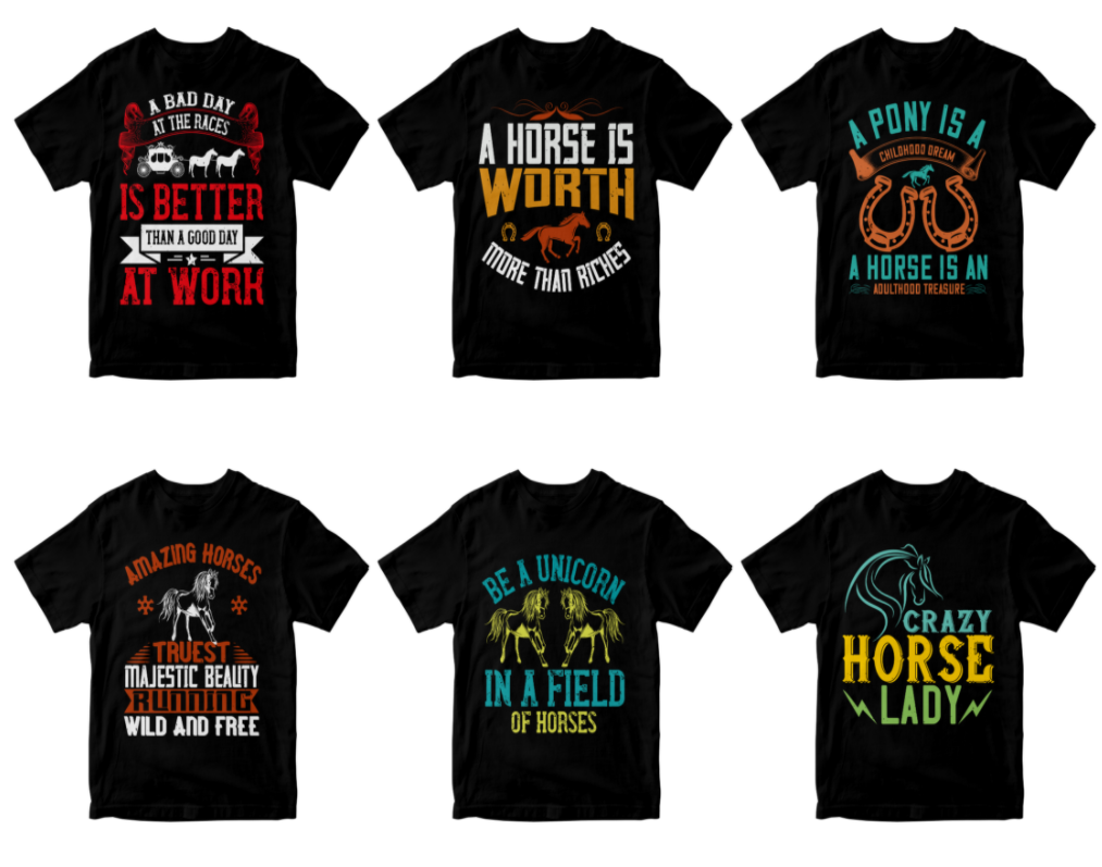 50-editable-horse-tshirt-design-bundle