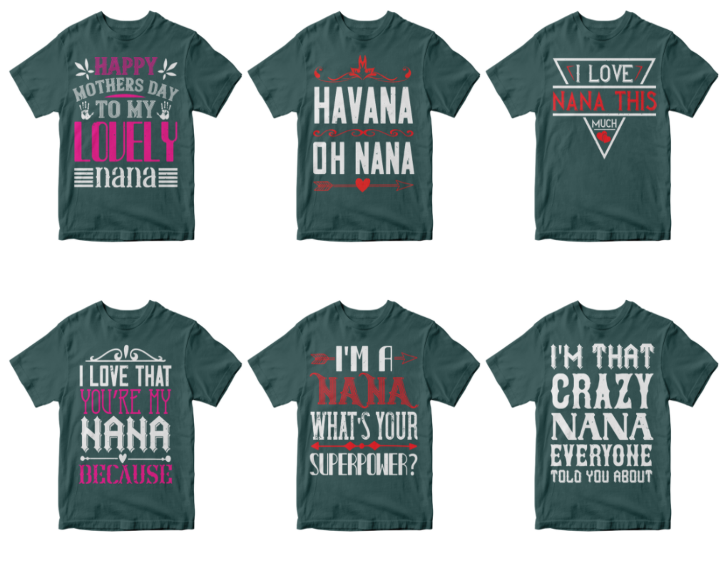 50-editable-nana-tshirt-design-bundle
