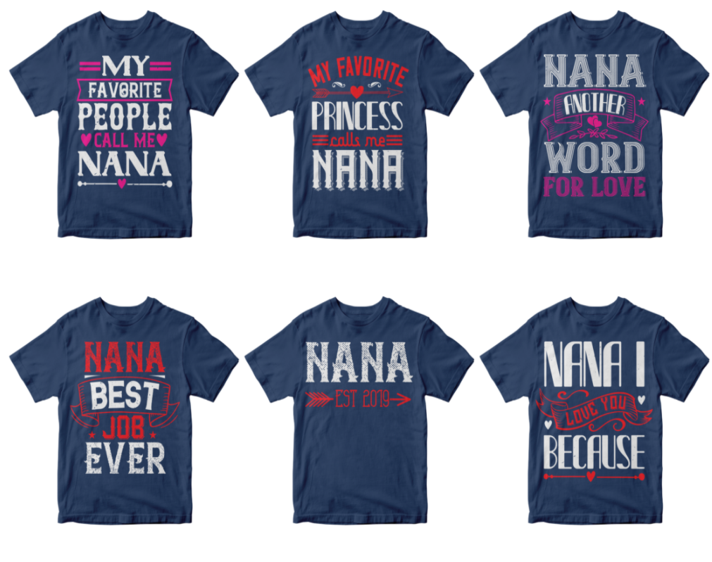 50-editable-nana-tshirt-design-bundle