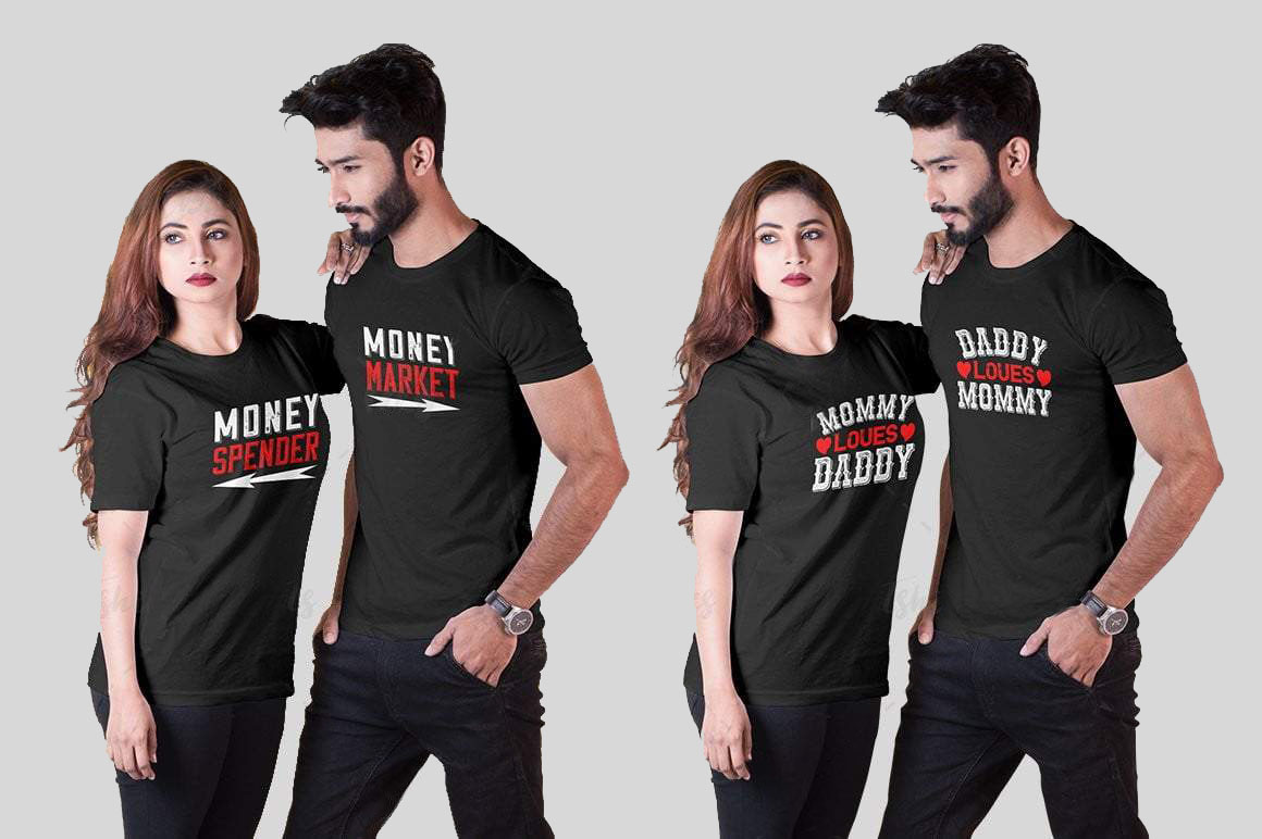 Download 50 Set couple Tshirt design Bundle - designs-factory.com