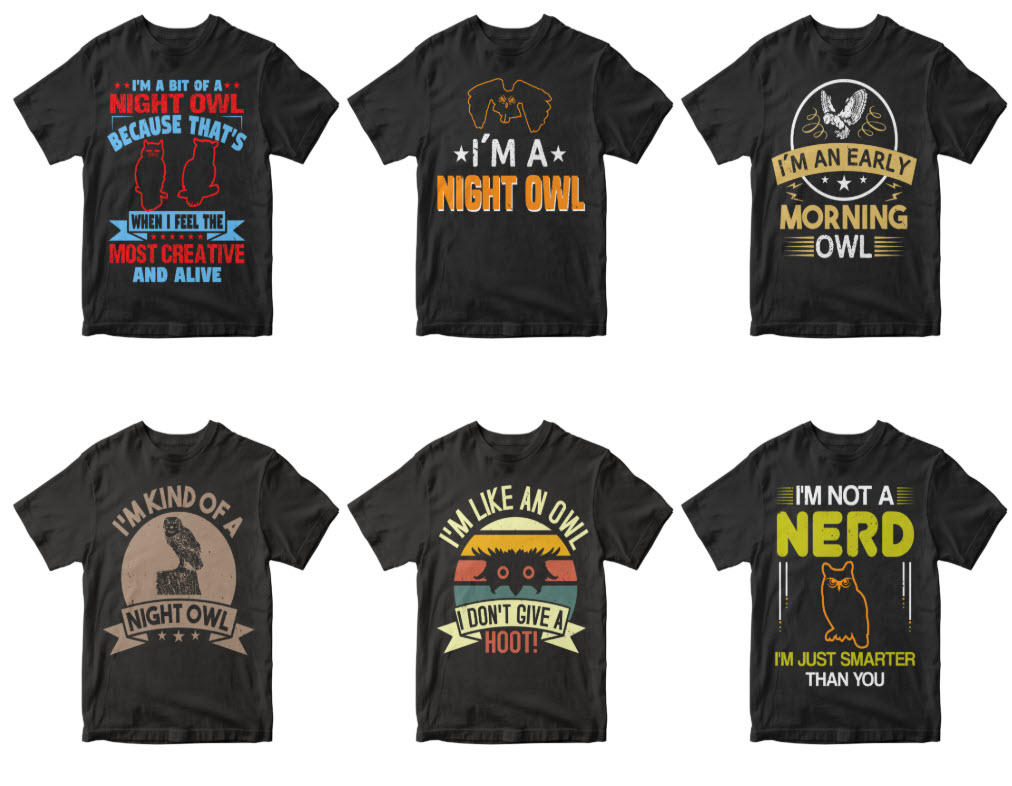 50-editable-owl-t-shirt-design-bundle