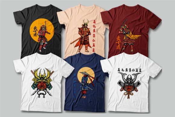 samurai-t-shirt-design-bundle