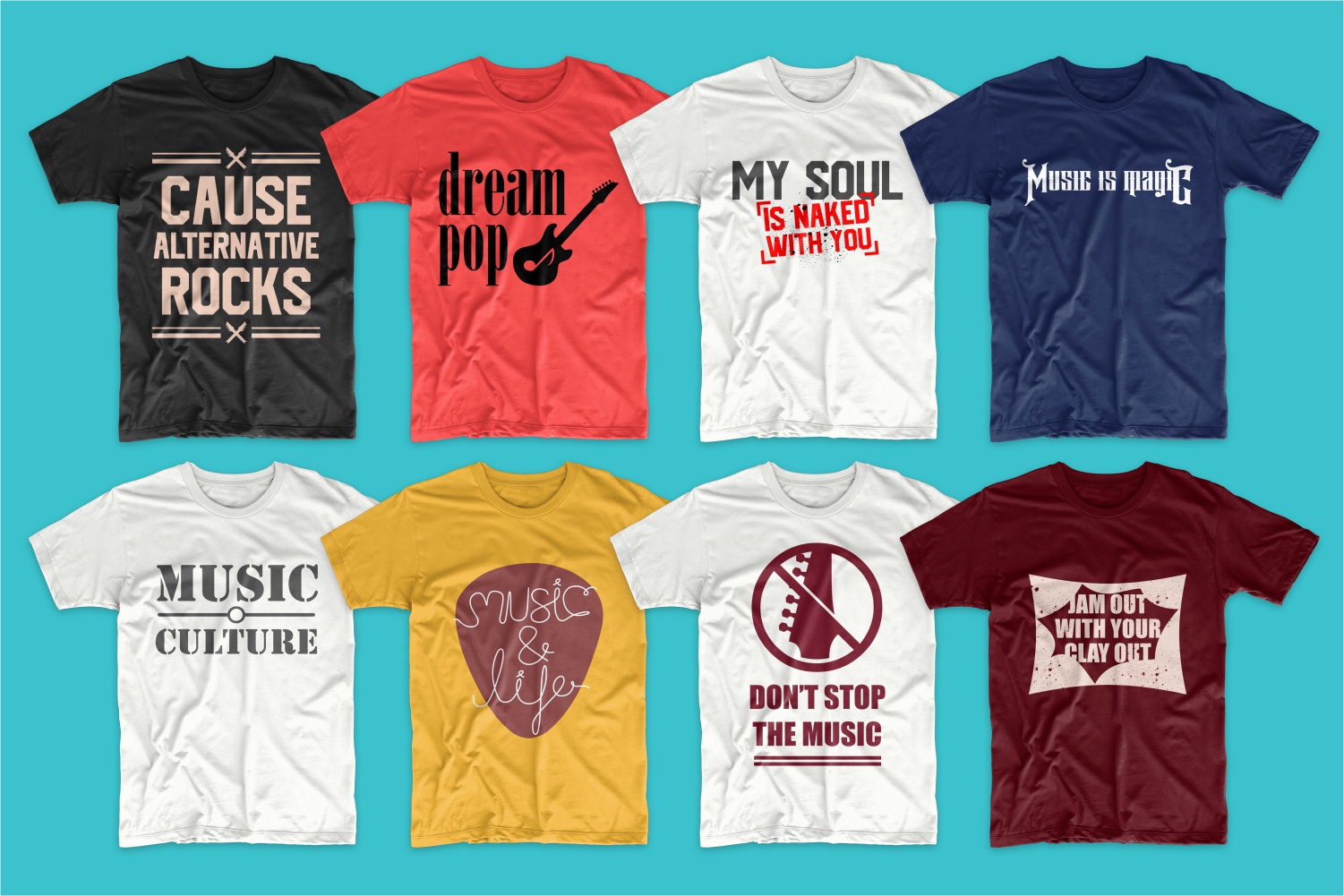 t-shirt-designs-bundle-music-slogans